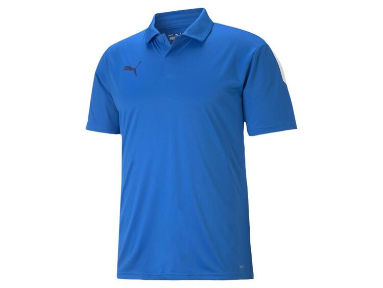 puma teamliga sideline polo 657257 electric blue lemonade puma white gr l