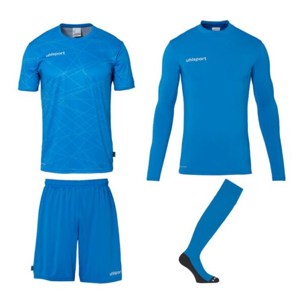 uhlsport prediction torwart set 100529243 fluo blau gr 128