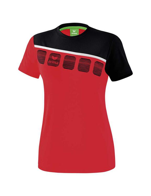 erima 5 c t shirt damen rot schwarz weiss 1081912 gr 46