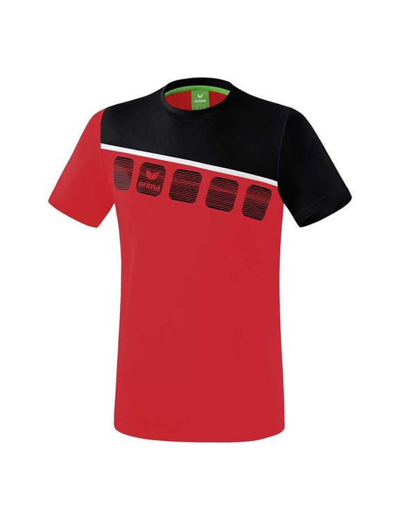 erima 5 c t shirt erwachsene rot schwarz weiss 1081902 gr l