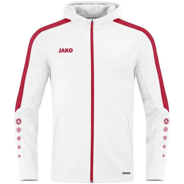 Jako Kapuzenjacke Power 6823 004 wei?/rot - Gr. 34