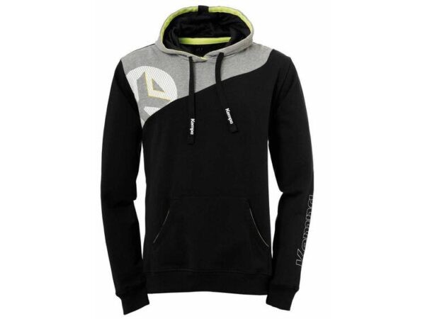 Kempa CORE 2.0 HOODY schwarz/dark grau melange 116