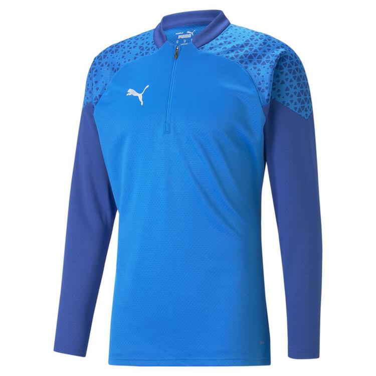 puma teamcup training 1 4 zip top 657982 electric blue lemonade gr l