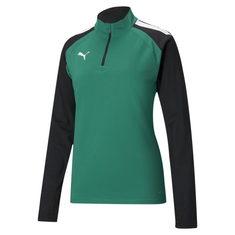 puma teamliga 1 4 zip top w 657253 pepper green puma black gr s