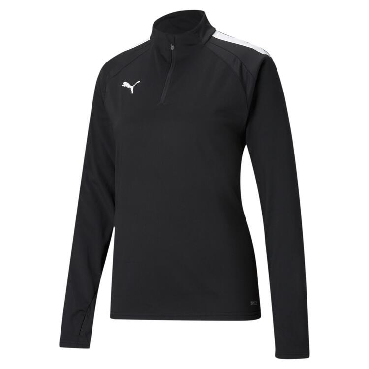 puma teamliga 1 4 zip top w 657253 puma black puma white gr m