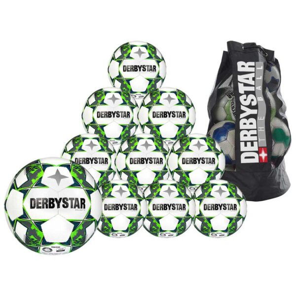 Derbystar Brillant TT Trainingsball 10-er Ballpaket wei?-gr?n-grau...