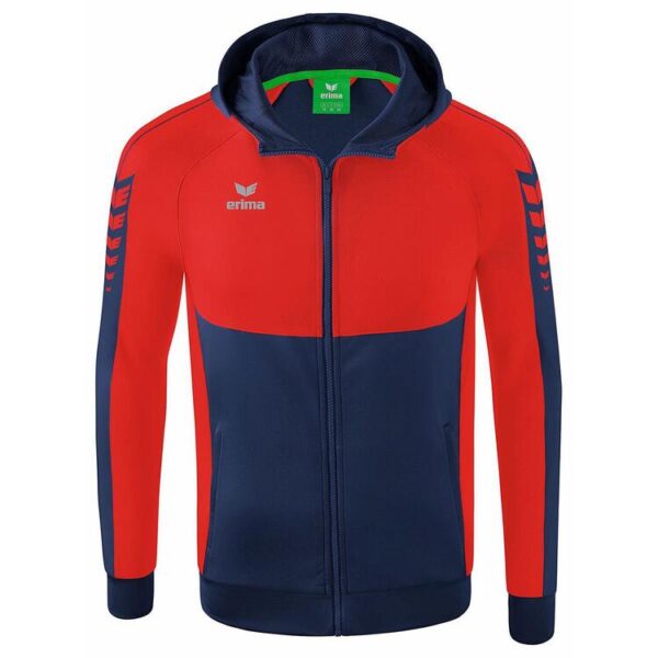 Erima Six Wings Trainingsjacke mit Kapuze 1032209 new navy/rot - Gr. L