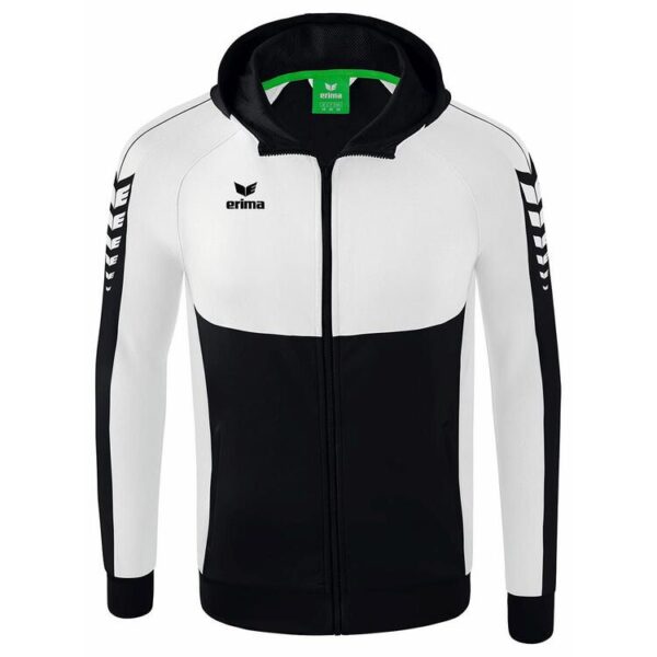 Erima Six Wings Trainingsjacke mit Kapuze 1032214 schwarz/wei? - Gr. L