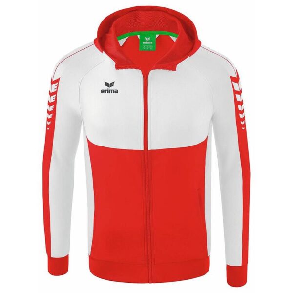 Erima Six Wings Trainingsjacke mit Kapuze 1032215 rot/wei? - Gr. 116