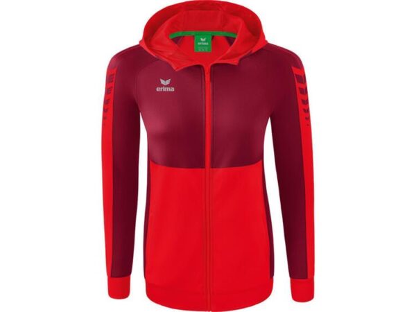 Erima Six Wings Trainingsjacke mit Kapuze 1032216 rot/bordeaux -...