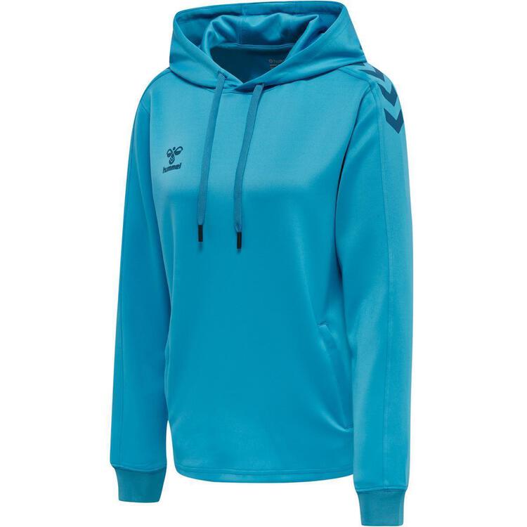 hummel core xk poly hoody damen 212649 8729 blue danube gr