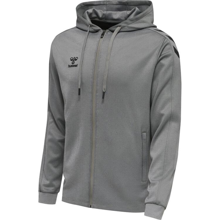 hummel core xk poly zip hoody herren 211484 2006 grey melange gr l