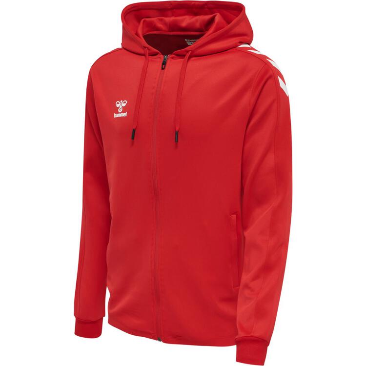 hummel core xk poly zip hoody herren 211484 3062 true red gr