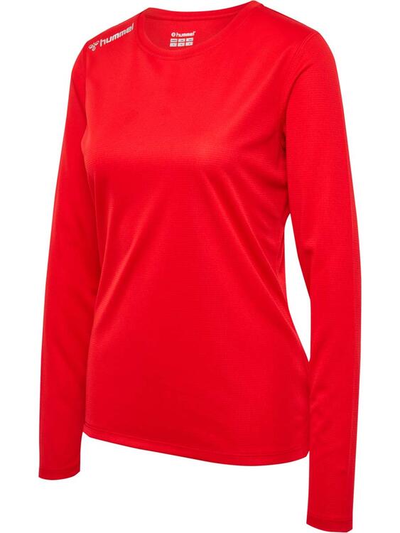 hummel run shirt langarm damen 227246 tango red gr