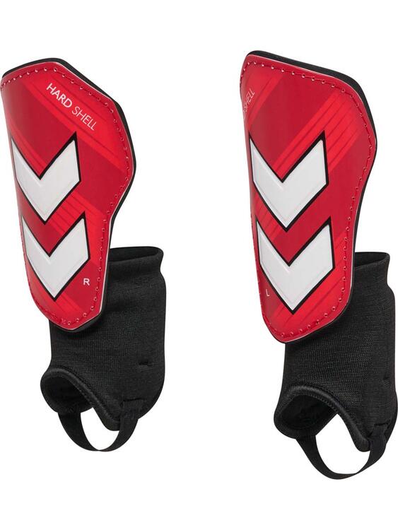 hummel shin guards hard shell schienbeinschoner 224971 pompeian red gr s