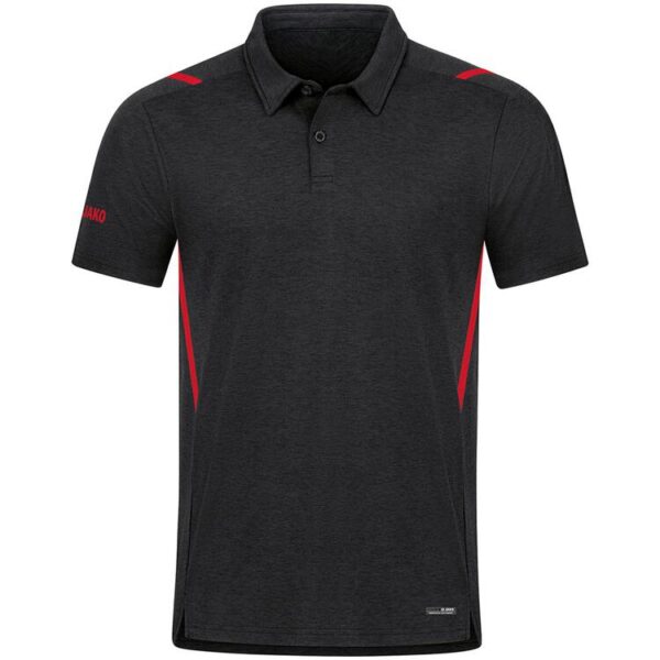 Jako Polo Challenge 6321 schwarz meliert/rot Gr. XL