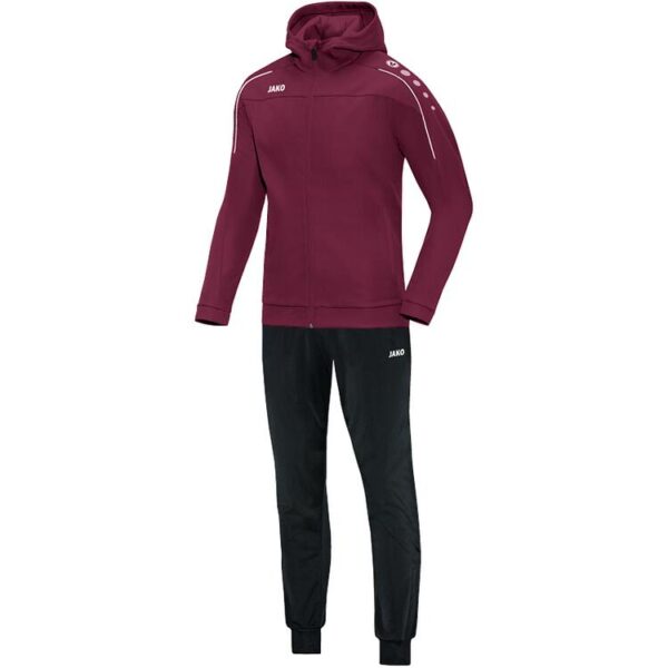 Jako Trainingsanzug Polyester Classico mit Kapuze maroon M9450 14...