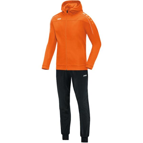 Jako Trainingsanzug Polyester Classico mit Kapuze neonorange M9450...