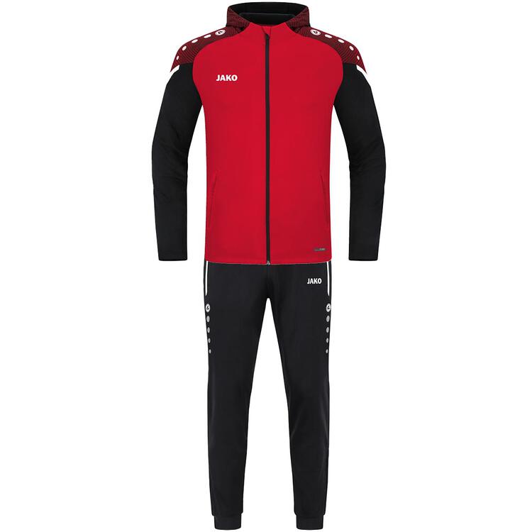 jako trainingsanzug polyester performance mit kapuze m9422 rot schwarz gr