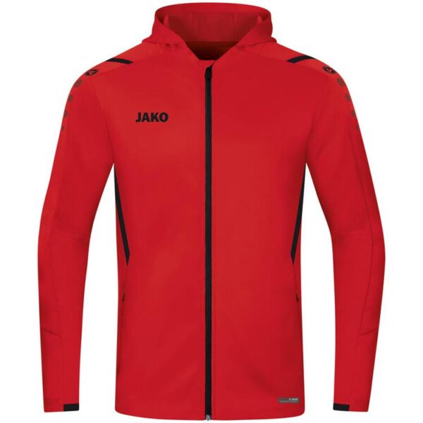 Jako Trainingsjacke Challenge mit Kapuze 6821 rot/schwarz Gr. 128