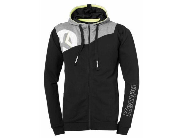 Kempa CORE 2.0 KAPUZENJACKE HERREN schwarz/dark grau melange 128