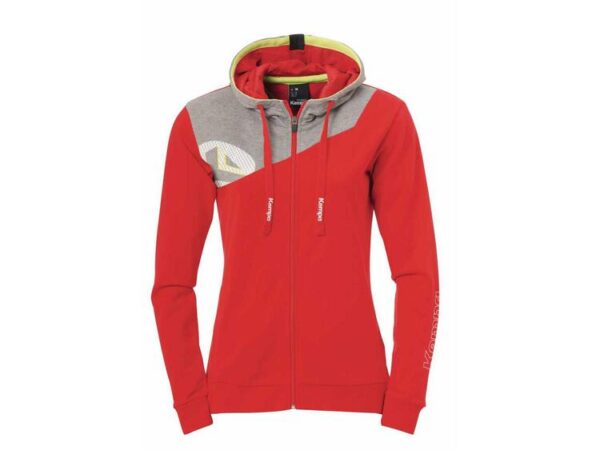 Kempa CORE 2.0 KAPUZENJACKE WOMEN rot/dark grau melange L