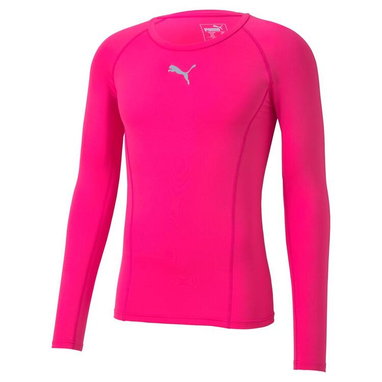 puma liga baselayer tee ls 655920 fluo pink gr l