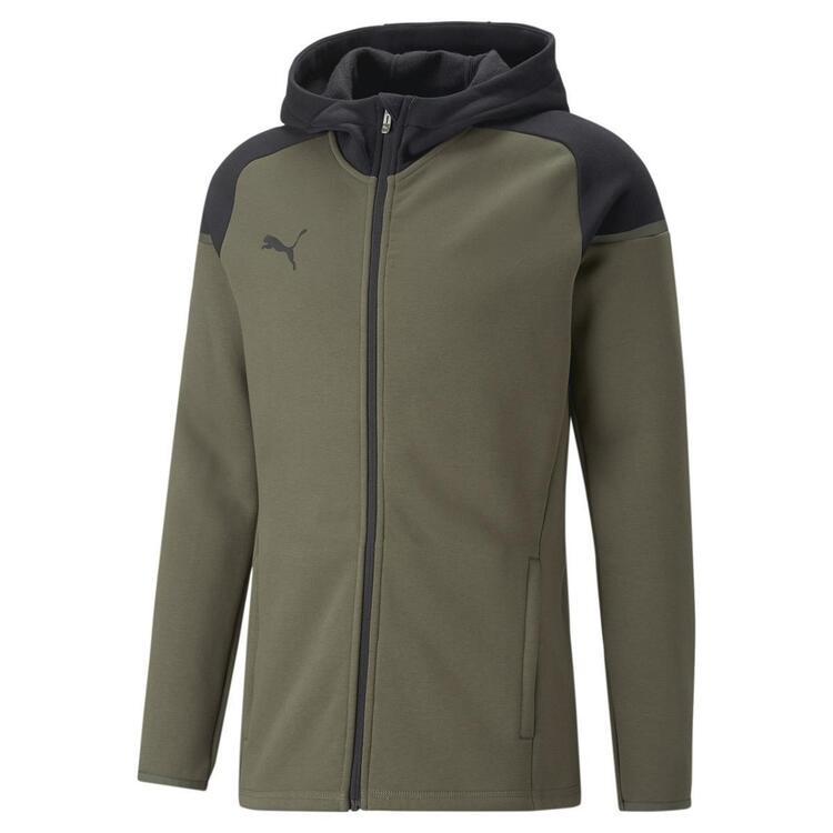 puma teamcup casuals hooded jkt 657987 green moss gr s