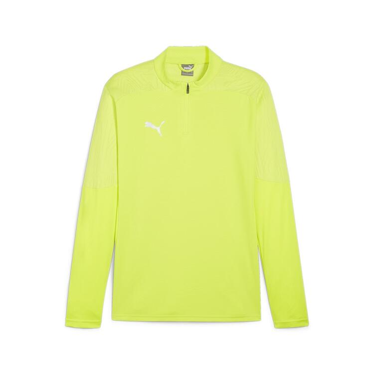 puma teamfinal training 1 4 zip top 658551 electric lime puma silver gr