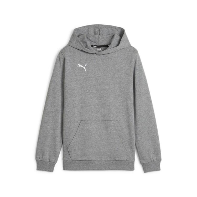 puma teamgoal casuals hoody jr 658619 medium gray heather puma white gr 152