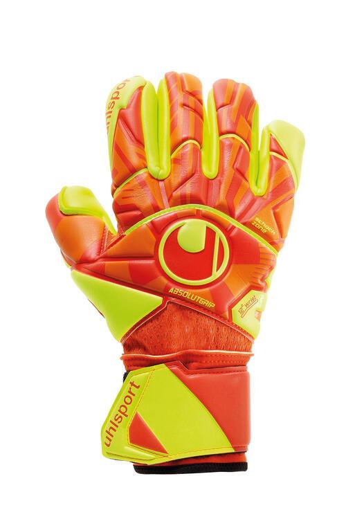 uhlsport dynamic impulse absolutgrip finger surr dynamic orange fluo gelb 101114201 gr 10