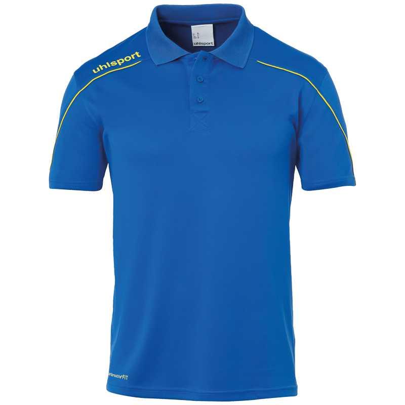 uhlsport stream 22 polo shirt 100220414 azurblau limonengelb gr 140