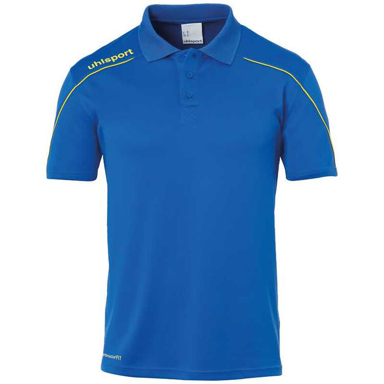 uhlsport stream 22 polo shirt 100220414 azurblau limonengelb gr 152