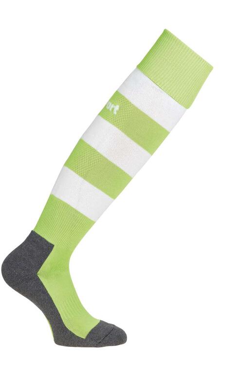 uhlsport team pro essential stripe socks flash gruen weiss 100610005 gr 28 32